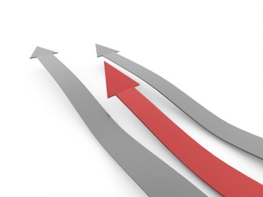 Kırmızı iş ok kavramı  