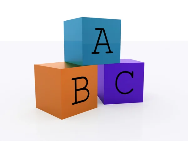 Cubos ABC renderizados — Foto de Stock