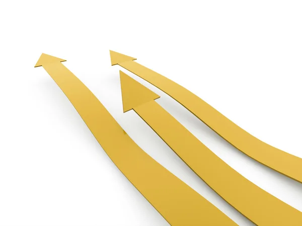 Amarillo tres flechas concepto de negocio —  Fotos de Stock