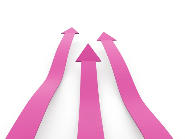 ピンクの矢印概念のレンダリング — ストック写真