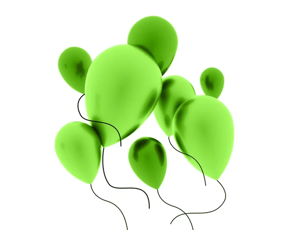 Groene ballonnen weergegeven — 스톡 사진