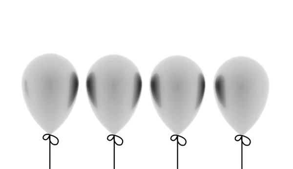 Silver four balloons — Stock Photo, Image