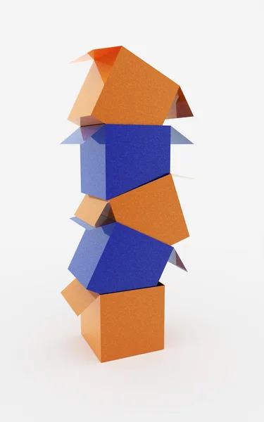Embalagens laranja e azul — Fotografia de Stock