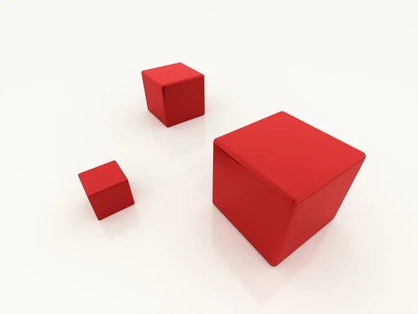 Three red cubes — Stock Photo, Image