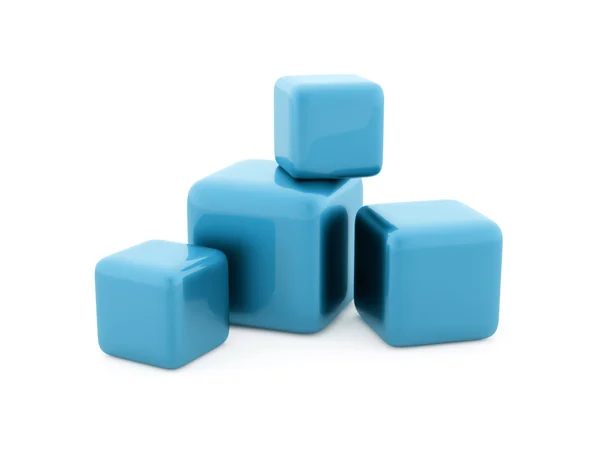 Blue cubes rendered — Stock Photo, Image