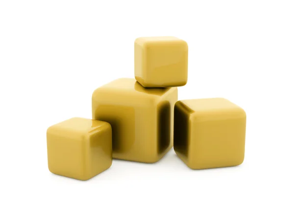 Gold abstract cubes background — Stock Photo, Image