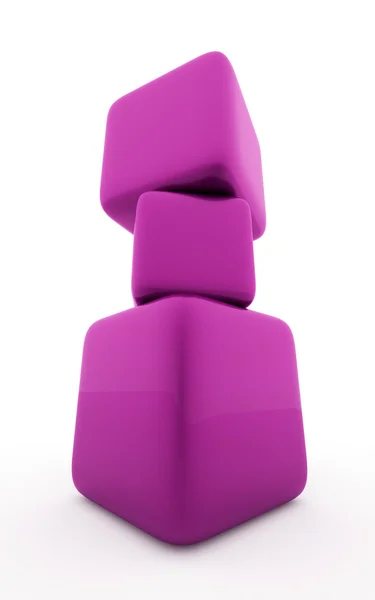 Três cubos rosa conceito — Fotografia de Stock