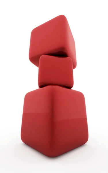 Cubos abstratos vermelhos — Fotografia de Stock
