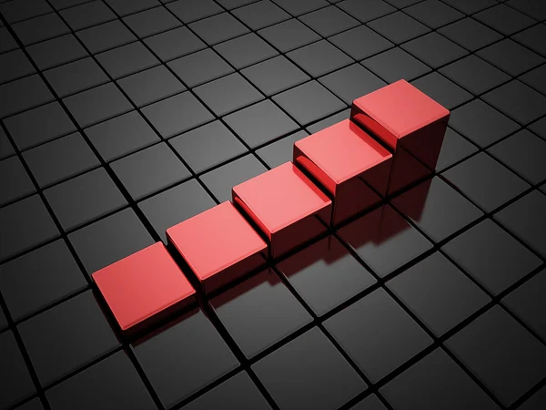 Red graph from cubes — Stock Photo, Image