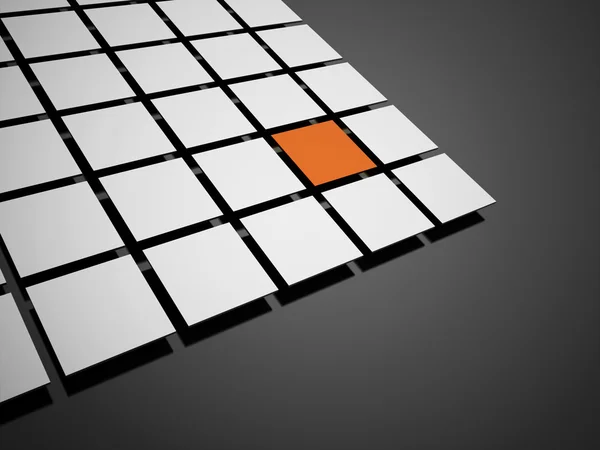 抽象黑色和白色的多维数据集一是橙色 — 图库照片