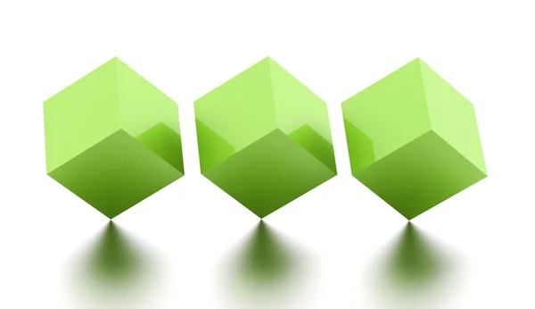 Árbol cubos verdes icono concepto renderizado — Foto de Stock