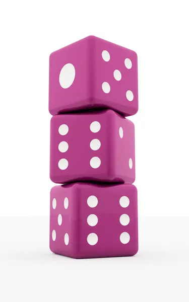 Three pink dices — Stock Photo, Image