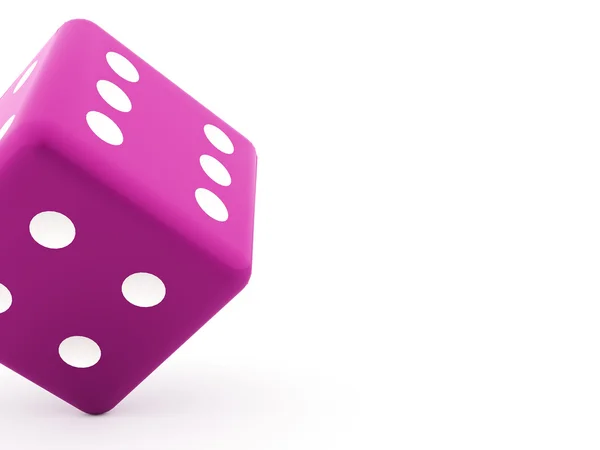One pink dice — Stock Photo, Image