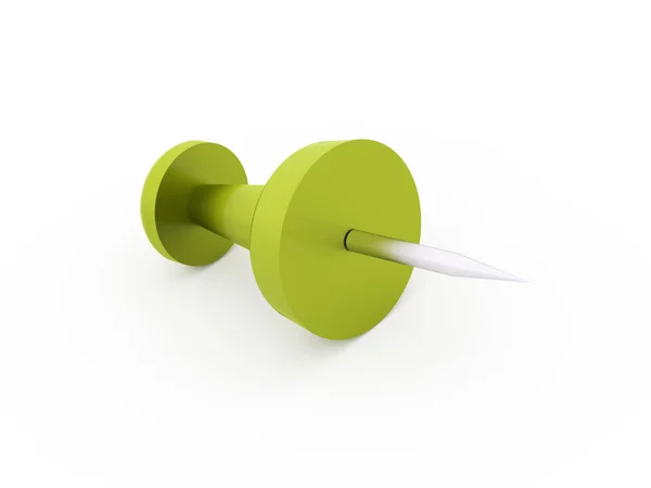 Single green push pin — Stock Photo, Image