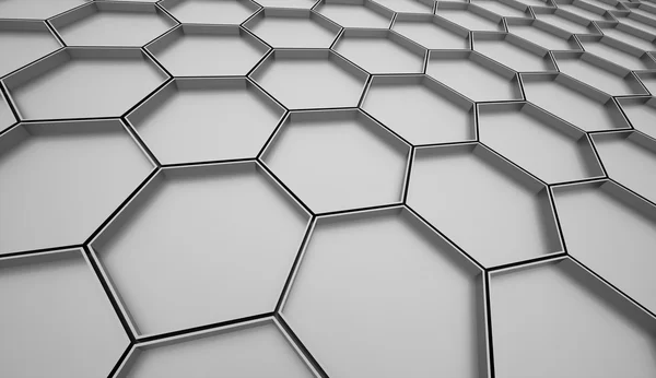 Prata conceito de negócio hexagonal abstrato — Fotografia de Stock