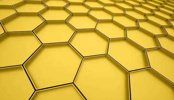 Oro abstracto fondo hexagonal —  Fotos de Stock