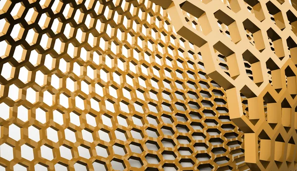 Amarelo abstrato hexagonal — Fotografia de Stock
