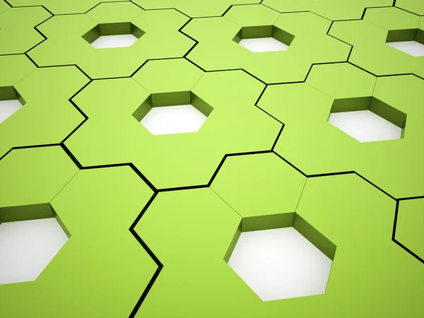 Fondo de engranajes hexagonales verdes —  Fotos de Stock