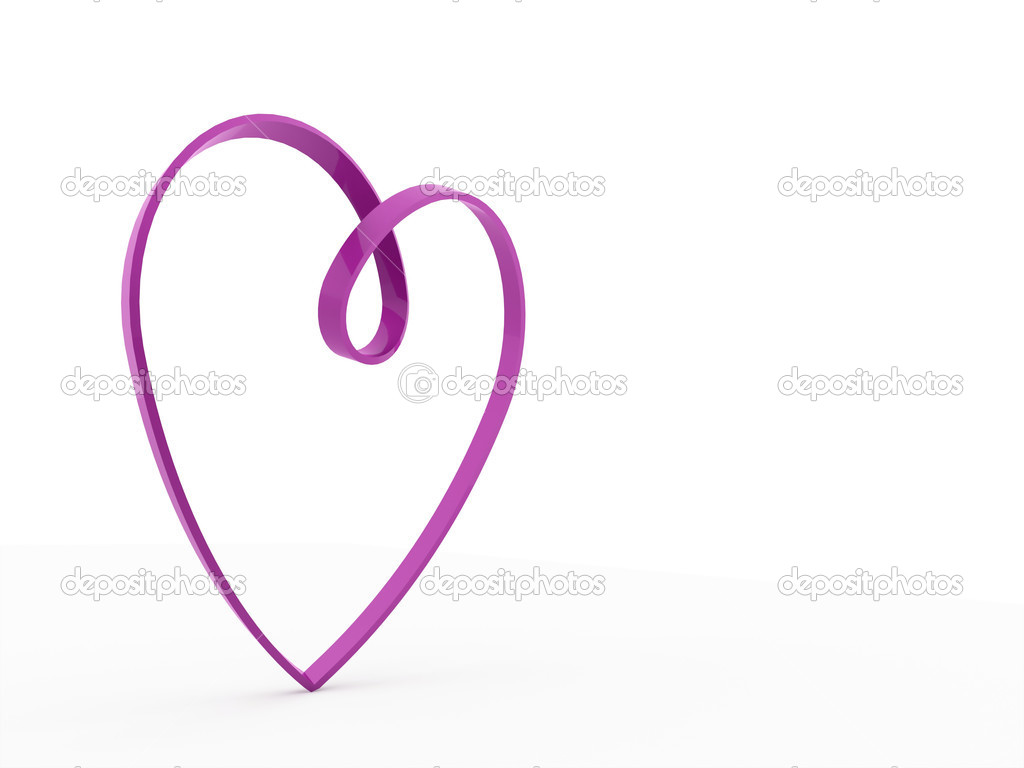 Purple heart isolated on white 