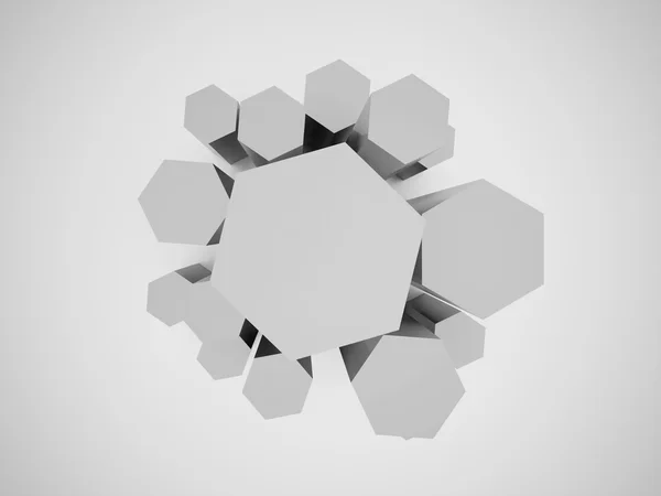 Negocio hexagonal blanco y negro —  Fotos de Stock