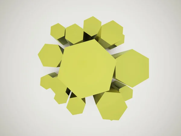 Icono hexagonal verde — Foto de Stock