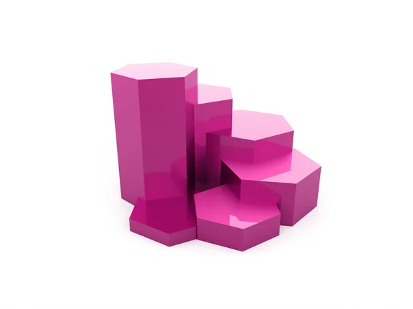 Pink hexagonal graph — Stock Photo, Image