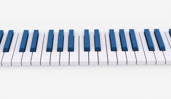 Clavier piano bleu concept rendu — Photo