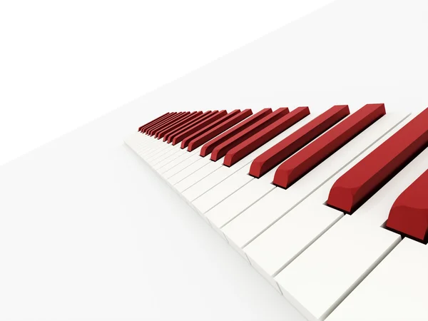 Concepto de teclado de piano rojo renderizado —  Fotos de Stock