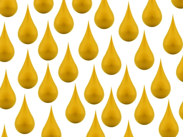 Guld droppar på vit — Stockfoto