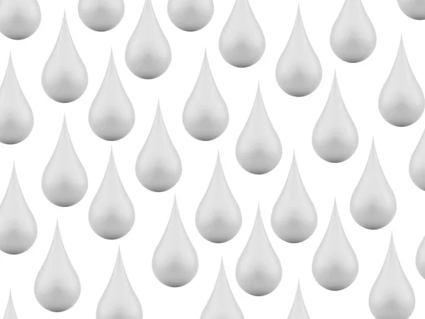 Багато срібних крапель на білому — стокове фото
