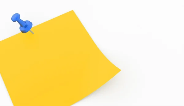 Yellow note paper rendered — Stock Photo, Image
