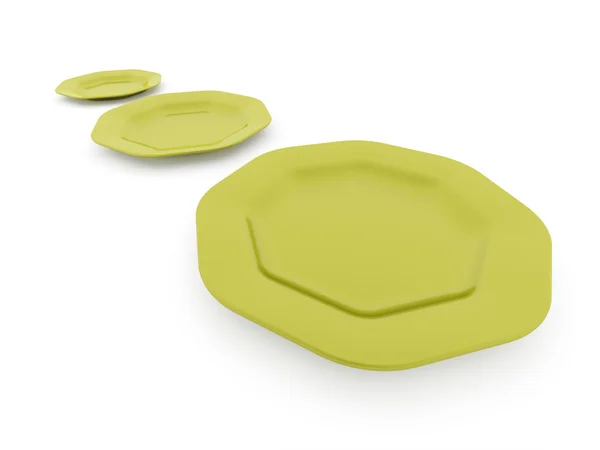 Green plates — Stock Photo, Image