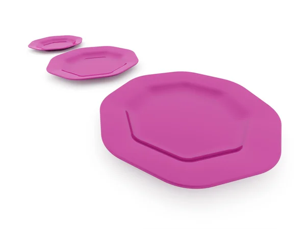 Three purple plates — Stock Photo, Image