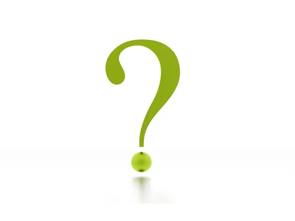 Green question mark — Stock Photo, Image