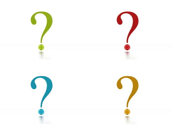 Four colored question marks — Stock Photo, Image