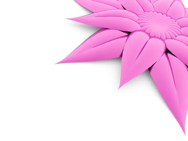 One pink flower rendered on white — Stock Photo, Image
