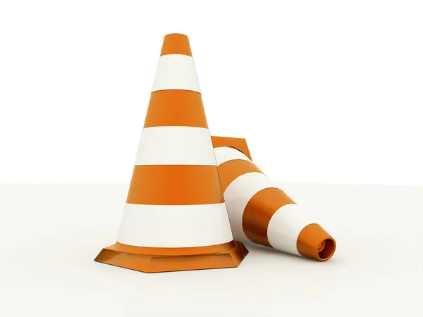 Two orange road cones — Stock Photo, Image