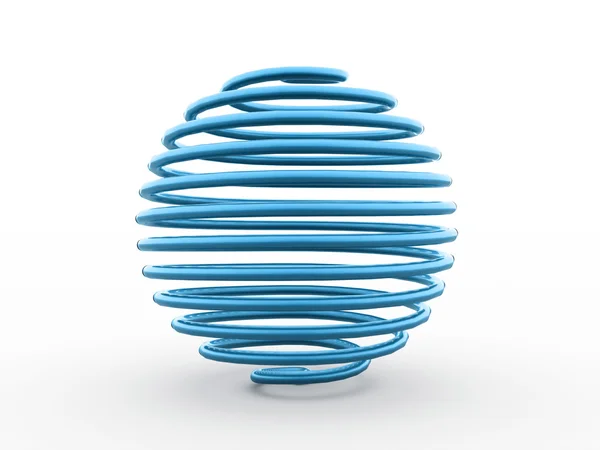 Abstract blue sphere from spiral — Stock Photo, Image