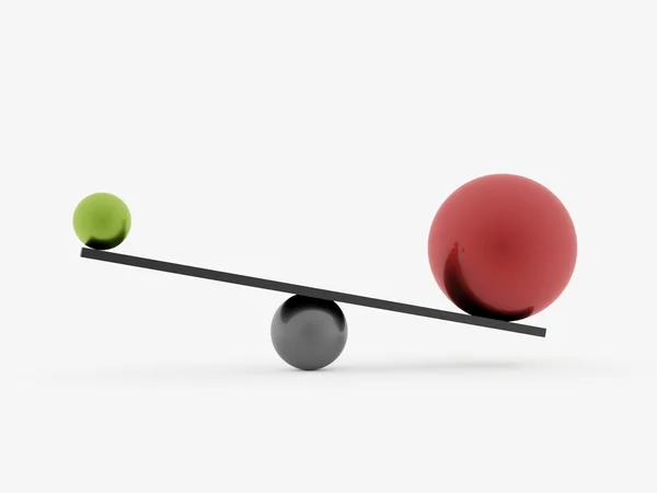 Esferas de balanço vermelho e verde — Fotografia de Stock