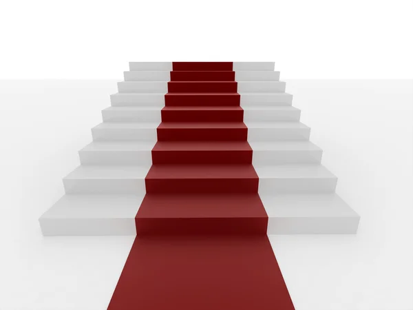 Escaliers avec tapis rouge — Photo