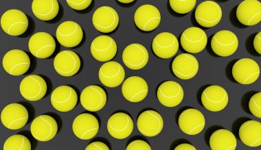 işlenen birçok tenis topları