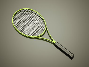 işlenmiş yeşil tenis raketi 