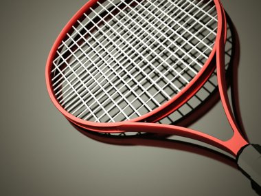 işlenmiş kırmızı tenis raketi 