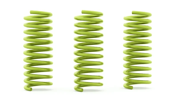 Three green spirals rendered — Stock Photo, Image