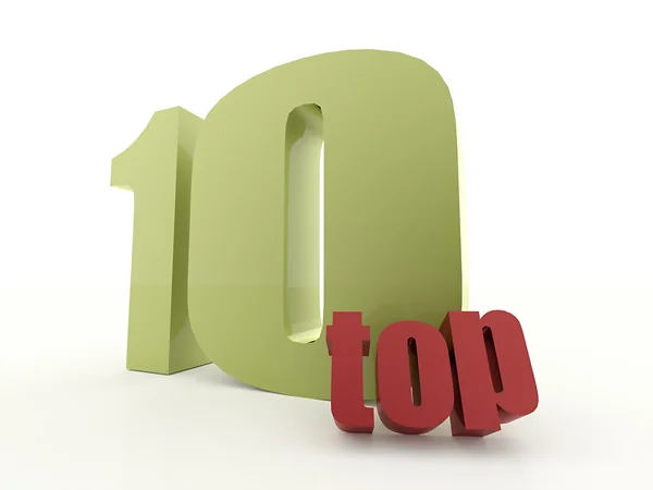 Topp 10 symbol på vit — Stockfoto