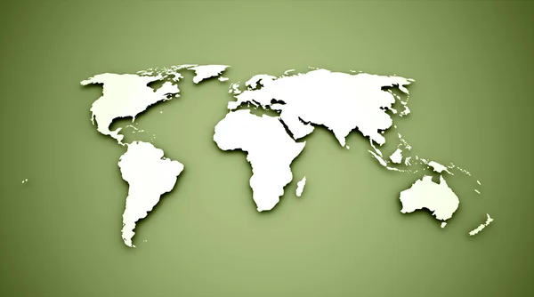 Carte du monde sur vert — Photo