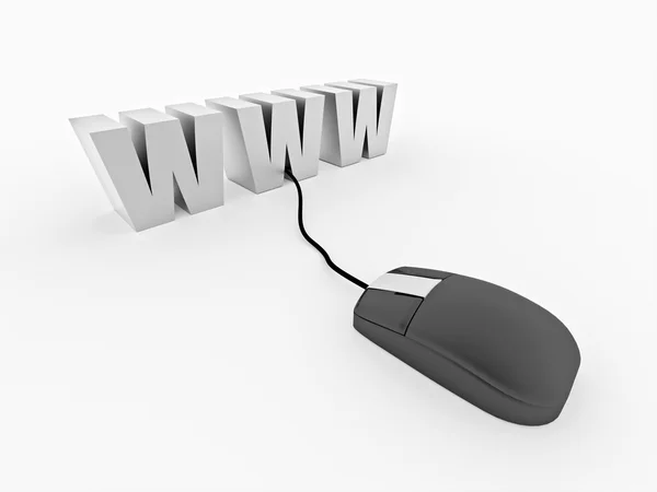 WWW word with mouse — Stock Photo, Image