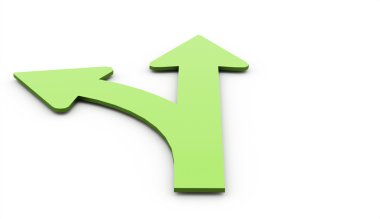 Yeşil oklar bir sola izole devam ediyor 