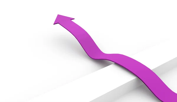 Purple business arrow concept on white — Stock Photo, Image