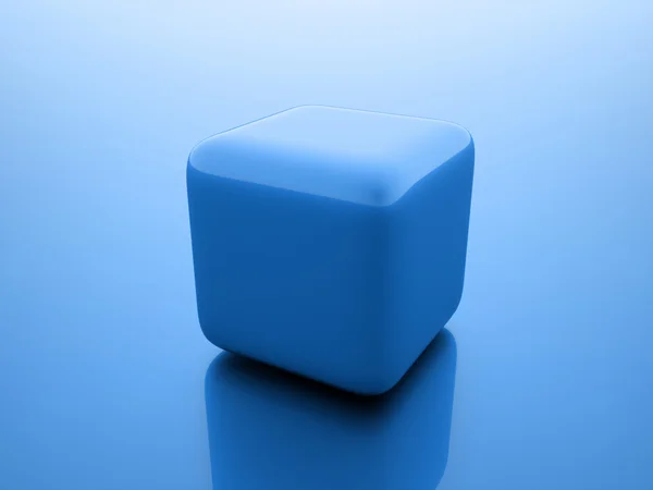 Cubo astratto blu — Foto Stock